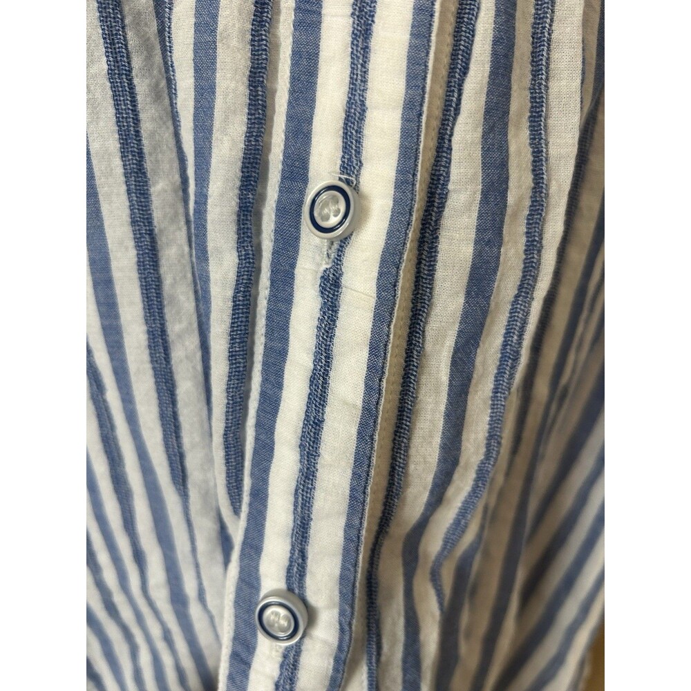 Maeve by Anthropologie Striped Button Down Tunic Women Medium Blue White Small - Picture 7 of 12